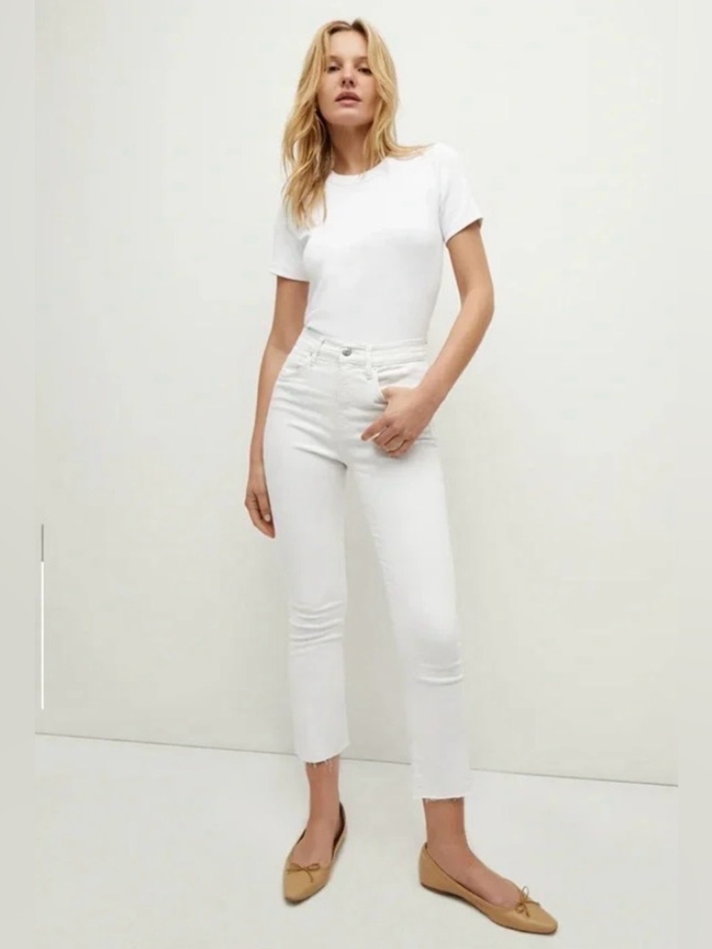 Veronica Beard Carly Kick Flare High Rise Jeans White Size 28